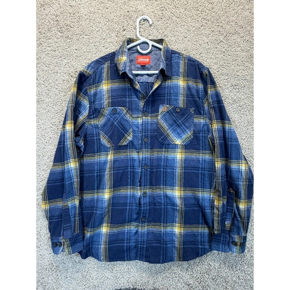Coleman Other - Coleman Men's XL‎ Plaid Flannel Shirt – Blue/Yellow – 100% Cotton